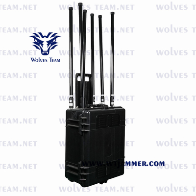 Jammer сигнала сотового телефона 800m диапазоны клетчатого Multi 10 каналов для VHF 3G 4G 5G UHF WiFi