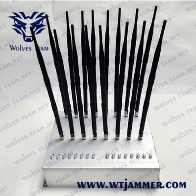 Наивысшая мощность регулируемая весь UHF GPS 3G 4G 5G VHF Jammer 42W WIFI сигнала сотового телефона