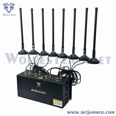 Купить 12 полос высокопроизводительный рабочий стол GPS / WiFi / блокировщик сигнала дронов, охват 50-300 м для сайтов безопасности Производство в сети