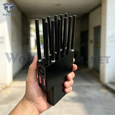 Купить Ручной регулируемый 12‐антенны 12W мощный 2G 3G 4G 5G GPS телефонный сигнальный джаммер с цифровым экраном LCD Производство в сети