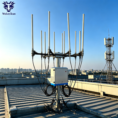 Купить 400 Вт 8-диапазонный IP65 водонепроницаемый наружный сигнальный джаммер для CDMA GSM DCS PCS 3G 4G LTE WiMAX WiFi VHF UHF Производство в сети