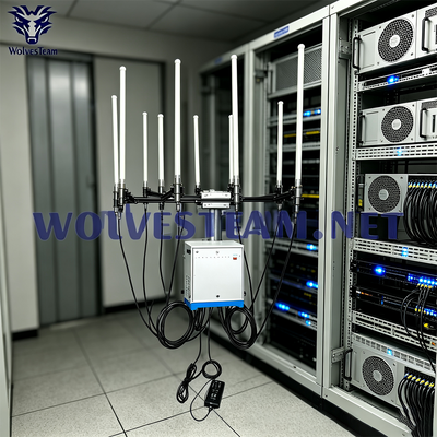 Купить 400-800 Вт Высокомощный всепогодный блокиратор сигналов IP65 для наружного использования, 8 диапазонов 2G 3G 4G 5G WiFi VHF UHF, круглосуточная непрерывная работа Производство в сети
