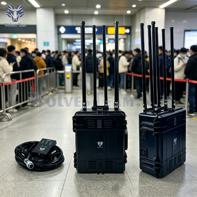 Купить 600 Вт высокая мощность дальность покрытия Trolley-case комбинированный джаммер настраиваемые каналы для переполненных временных мест Производство в сети