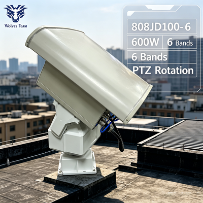 Купить 600W 6-диапазонный PTZ-дроновый подавитель с направленной антенной - Высокомощная антидронная система Производство в сети