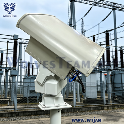 Купить 600W 6-полосный PTZ направленный подавитель сигналов дронов, антидронный глушитель для критической инфраструктуры Производство в сети