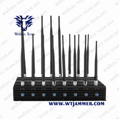Купить Jammer сигнала телефона VHF 3G 4G 5G UHF блокатора WiFi Jammer сигнала клетчатого сотового телефона каналов Мульти-диапазонов 14 online manufacture