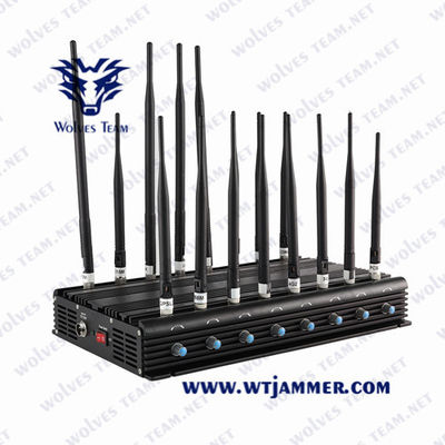Jammer сигнала телефона VHF 3G 4G 5G UHF блокатора WiFi Jammer сигнала клетчатого сотового телефона каналов Мульти-диапазонов 14