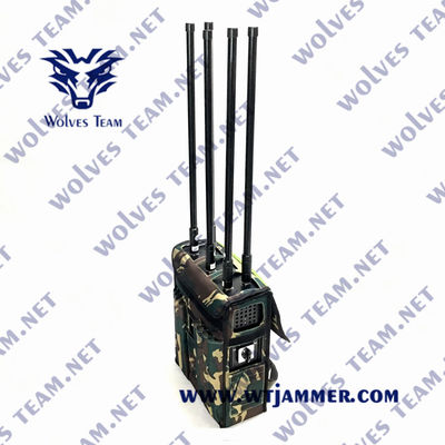 Систематические диапазоны Jammer 4G 5G 6 сигнала рюкзака 80W 150m военные