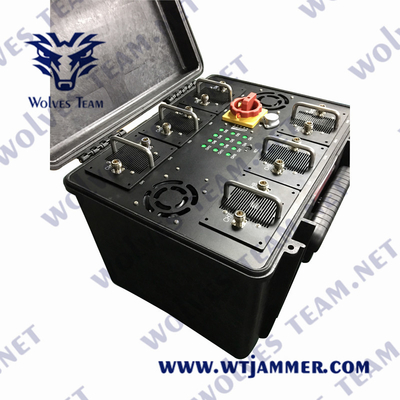 случай 30AH пеликана Jammer WIFI GPS GSM CDMA 3G 4G 5G бомбы 150m портативный