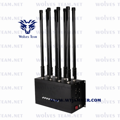 VHF 3G 4G 5G UHF 10W Jammer 80m сигнала CDMA GSM WiFi Lojack