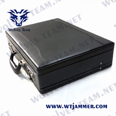 DCS GSM чемодана RF 150m портативного Jammer сигнала 40W регулируемый Handheld