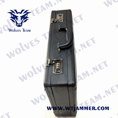 DCS GSM чемодана RF 150m портативного Jammer сигнала 40W регулируемый Handheld