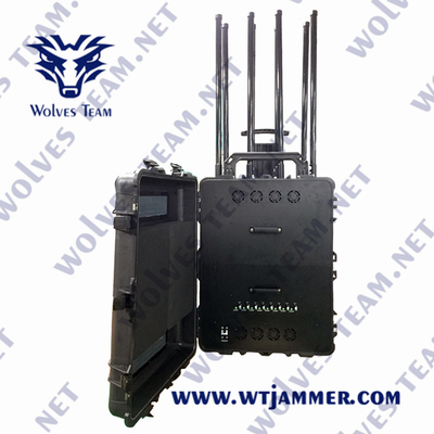 Водоустойчивая наивысшая мощность Jammer 2000m сигнала трутня для GPS WiFi 2.4G 5.8g