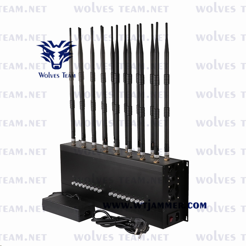 Наивысшая мощность регулируемая весь UHF GPS 3G 4G 5G VHF Jammer 42W WIFI сигнала сотового телефона