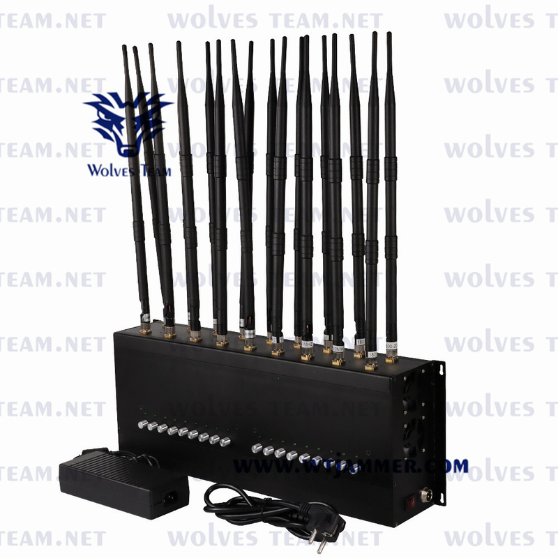 18 Jammer GPS WIFI 5.8G 3G 4G 5G сигнала рабочего стола 50m диапазонов крытый