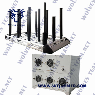 600W Высокочастотный VHF UHF WIFI 3G 4G 5G глушитель сигнала с эффективностью алюминиевого сплава