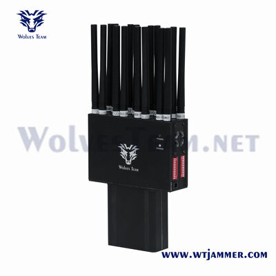 Портативный ручной 16-диапазонный подавитель сигналов 3G 4G 5G WiFi UHF VHF GPS Lojack сотовой связи