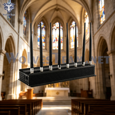Настольный 8-канальный регулируемый подавитель сигналов блокирует Wi-Fi и Bluetooth для тихой церковной службы